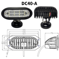 Lampes de travail LED super lumineuses 40W des usines chinoises, étanches IP68, 3000 Lm, feux arrière rouges et blancs tendance, éclairage extérieur automobile