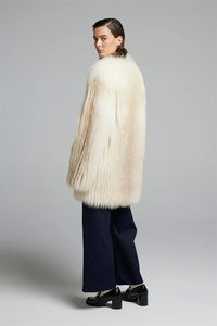 Moda calda vendita invernale soffice elegante pelliccia di volpe calda e calda pelliccia Beige morbida <span class=keywords><strong>cappotto</strong></span> di <span class=keywords><strong>visone</strong></span> di lusso personalizzato da donna - Product Image 3