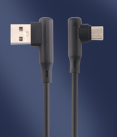 USB Tipe-C Double Bend 90 °   Kabel Sudut Siku Pria ke Pria untuk Pengisian Daya dan Transfer Data Ponsel & Tablet