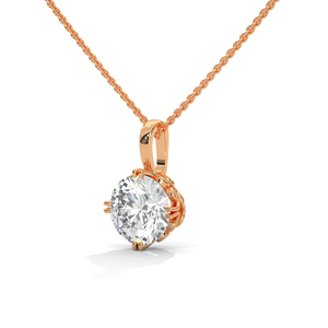 Colgante de diamante cultivado en laboratorio de lujo, elaborado en oro rosa, perfecto para coleccionistas de joyería fina, ocasiones especiales o regalo personalizado. - Product Image 2