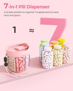 Conteneur personnalisé 150 ml rouge rose vide pour suppléments, vitamines, gélules, pilules, organisateur hebdomadaire 7 jours, résistant aux enfants, en PP de qualité alimentaire - Product Image 4