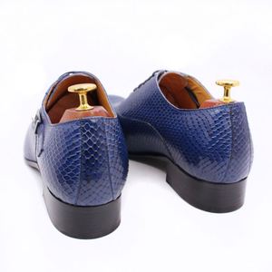 Chaussures habillées classiques pour hommes en cuir Oxford à prix d'usine, imprimé peau de serpent, à lacets avec boucle décorative - Product Image 4