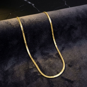 Collar de cadena de espiga o serpiente de oro de 14K, 18K, 24K al por mayor, cadena de moda, diseño moderno de cadena estilo eslabón serpiente - Product Image 3