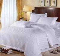 Drap de lit en satin à rayures étoilées pour hôtel, drap de lit d'une seule pièce, drap de lit blanc épais crypté chez l'habitant