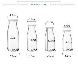 Customize 200ml 250ml 500ml 1000ml Transparent Empty Fresh Milk Glass Bottle For Milk