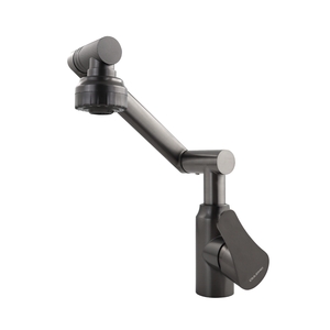 Robinet de lavabo moderne monotrou avec cartouche céramique, bras articulé universel, compatible lavabo, en acier inoxydable pour salle de bain - Product Image 1