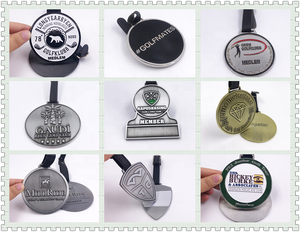 Etiqueta de Metal Personalizada <span class=keywords><strong>para</strong></span> Bolsa de Golf con Grabado Retro, Accesorio de Lujo <span class=keywords><strong>para</strong></span> Club de Golf, Etiqueta de <span class=keywords><strong>Equipaje</strong></span> de Golf Esmaltada con Lazo de Alambre Resistente - Product Image 4