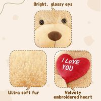 MorisMos Grand Ours en Peluche Marron de 1,80 Mètre avec Cœur Rouge « Je T'aime » – Cadeau Idéal pour Anniversaire Petite Amie/Petit Ami/Épouse/Amant