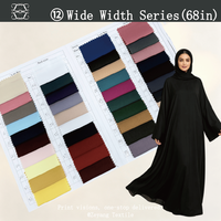 Tissu Nida personnalisable multicolore et multi-imprimé, tissage uni, mat, respirant, doux, anti-plis pour Abayas, Hijabs et vêtements
