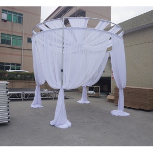 Soporte de Fondo Telescópico de Aluminio Ajustable con Acabado Plateado y Garantía de 3 Años para Eventos de Boda - Product Image 2