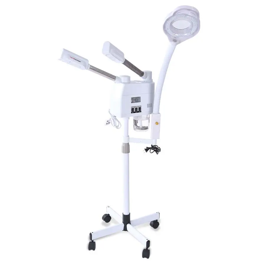 3 в 1 горячий отпариватель для лица холодный отпариватель для лица и Светодиодная лампа с увеличением