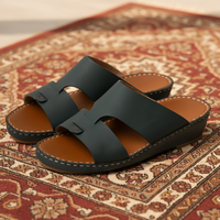 Sandales pour hommes SHIKOL, sandales personnalisées, chaussures en cuir mat de veau, sandales arabes faites à la main, usine de chaussures arabes, luxueuses, Ramadan