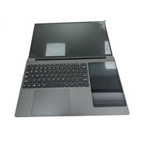 Ordinateur portable Alder Lake N100 Quad Core à double écran 15,6 pouces + 7 pouces tactile IPS, clavier anglais, pour étudiants et jeux