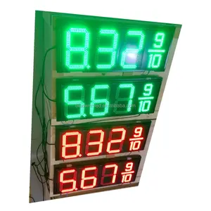 Fuel Gas Station Price Sign Gasoline Station Large 7 Segment Outdoor Board Led Gas Display