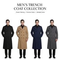 Manteau Trench Croisé Homme Grande Taille Long Personnalisé OEM Vente en Gros Mode Masculine