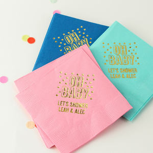 Serviettes en papier rustiques personnalisées pour les mariages anniversaires douches de bébé personnalisées n'importe quelle langue nom couleur Logo décorations de fête - Product Image 6