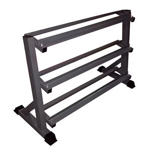 Support à haltères en acier à trois niveaux – Équipement de gym stable et durable pour usage commercial avec rangement - Product Image 4