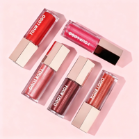 Gloss à lèvres transparent de haute qualité de marque privée, tube à lèvres rose doré, vente en gros, rouge à lèvres liquide brillant longue durée, imperméable