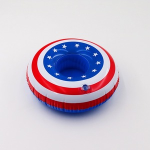 <b>Inflatable</b> American Flag Cup Holder <b>Floating</b> Beverage Holder PVC Swim Supply Outdoor Indoor Use Unisex - Product Image 4