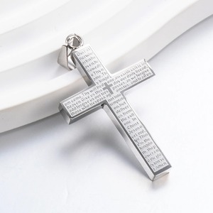 Ciondolo a Croce Classico in Acciaio Inossidabile per Uomo e Donna, Colore Nero, Argento, Oro, Regalo di Gioielleria - Product Image 6