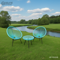 Ensemble de bistrot de cuisine moderne en rotin léger et portable, résistant aux intempéries, avec chaises de patio confortables et empilables, mobilier de balcon