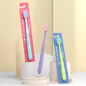Fabricante OEM, cepillo de dientes para adultos, cerdas suaves y coloridas, cepillo de dientes de cabeza ancha con logotipo de etiqueta privada para hoteles