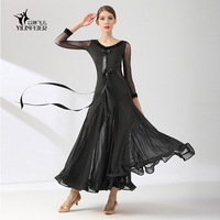 Robe de danse de compétition Ylf887 LILACDANCE pour entraînement de danse de salon, 100 % polyester, impression gaufrée, haute qualité, personnalisable, lisse