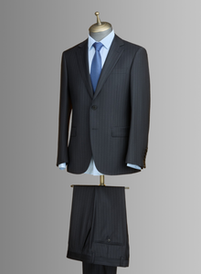 Costumes sur mesure pour <span class=keywords><strong>hommes</strong></span> à rayures, 100% laine cachemire soie, tissu Super 140, vêtements d'affaires de haute qualité - Product Image 5