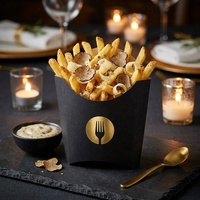 Boîtes à frites en papier sulfurisé, contenants jetables pour plats à emporter, logo personnalisé