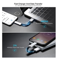 Kabel USB Mini Tipe C Magnetik 3 in 1 Portabel Multifungsi Gantungan Kunci Pengisian Daya Cepat