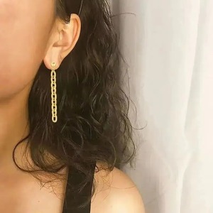Boucles d'oreilles glamour pour femmes en acier inoxydable, couleur or, cercle, bijoux de haute qualité - Product Image 5