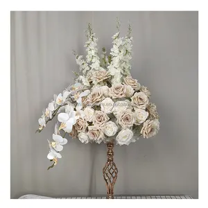 50cm wiwiçiçekler yapay düğün masa Centerpiece ipek orkide çiçek topu ile en kaliteli