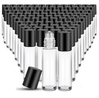 Flacon à bille en verre pour huile essentielle rechargeable de 5 ml, 10 ml, 15 ml, étanche, transparent, ambré, flacon de parfum à bille, flacon de test