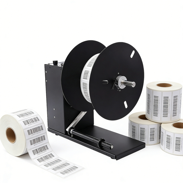 Automatic Label Rewinder Large Core 210mm Label Self-adhesive Barcode Sticker Rewinder Compatible with All Printers