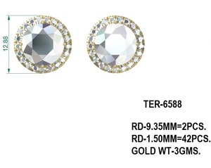 Pendientes de tuerca de diamante cultivado en laboratorio de joyería fina de gama alta de lujo pendientes de diamante delicado CVD HPHT diamante redondo 18K 22K pendientes de oro - Product Image 2