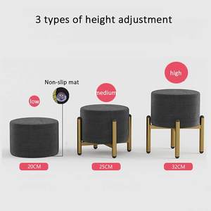 เก้าอี้โยก,ที่วางเท้าแบบออตโตมันที่วางเท้าม้านั่งเปลี่ยนรองเท้าแบบปรับได้เปิดประตูได้โซฟาห้องนั่งเล่นกำมะหยี่ซักได้ - Product Image 4