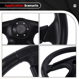 Volant de course 14 pouces en PU noir à 4 branches 360 mm pour modification automobile 8911 - Product Image 3