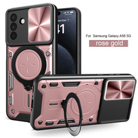 Conception spéciale pour Samsung Galaxy A56/A55/A54 5G Phone Cover Slide Lends Magnetic TPU + PC Smoke Matte Case Shockproof Ring Holder