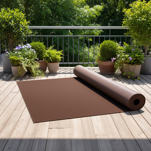 Rouleau de tapis d'extérieur de qualité marine brun foncé 6 x 23 pieds, avec support en TPR, imperméable, pour usage intérieur et extérieur - Product Image 2