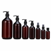 Bouteilles de distribution en plastique Boston en gros 100ML-1L PET pour sérum de soin de la peau, surface givrée