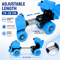 Patins à roulettes à quatre roues avec sangle réglable en PVC, pointures 19 à 25 cm