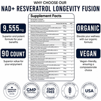 Complément ODM pour la santé cellulaire : Vitamines antioxydantes en capsules, NAD+, Resvératrol, Racine de Kudzu