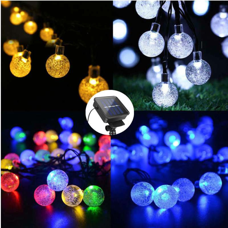 Evermore SL002-02 2023 Crystal Globe Ball LED Colorful Solar String Light - Outdoor Christmas Decora