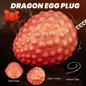 NewDrago EggAnalPlugwitDetachableLon Chain LiquidSiliconeTexturedButtPlug,SMTrainin AnalDilatorAdultSexToysforCouplesWholesale - Product Image 3