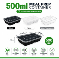 Boîte à repas jetable en plastique sans BPA, 2 compartiments, écologique, compatible lave-vaisselle, avec couvercle en plastique, pour le déjeuner