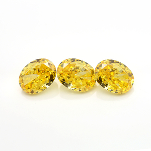 Circonia cúbica de corte ovalado, <span class=keywords><strong>Zirconia</strong></span>, circonita, zirconita, Color amarillo brillante, triturada por hielo - Product Image 1