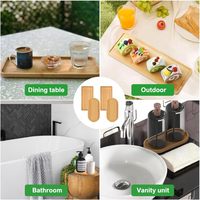 Plateau de service ovale en bois de bambou personnalisé pour gâteaux, aliments et thé – Accessoires de cuisine originaux