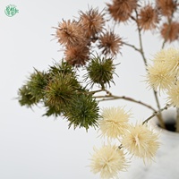 Bouquet de fleurs séchées artificielles en forme de boule d'épines de cardinelle, 68 cm, multicolore, décoration haut de gamme pour centre de table de mariage et de fête