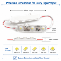 Module LED en aluminium 12V 1.5W blanc chaud IP65 étanche, design coréen, injection SMD 2835/5630/5730/5054/5050, éclairage