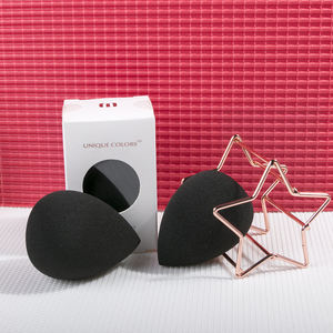 Éponge de maquillage de haute qualité, noire, durable, en forme de goutte d'eau, naturelle, personnalisée, sans latex - Product Image 2